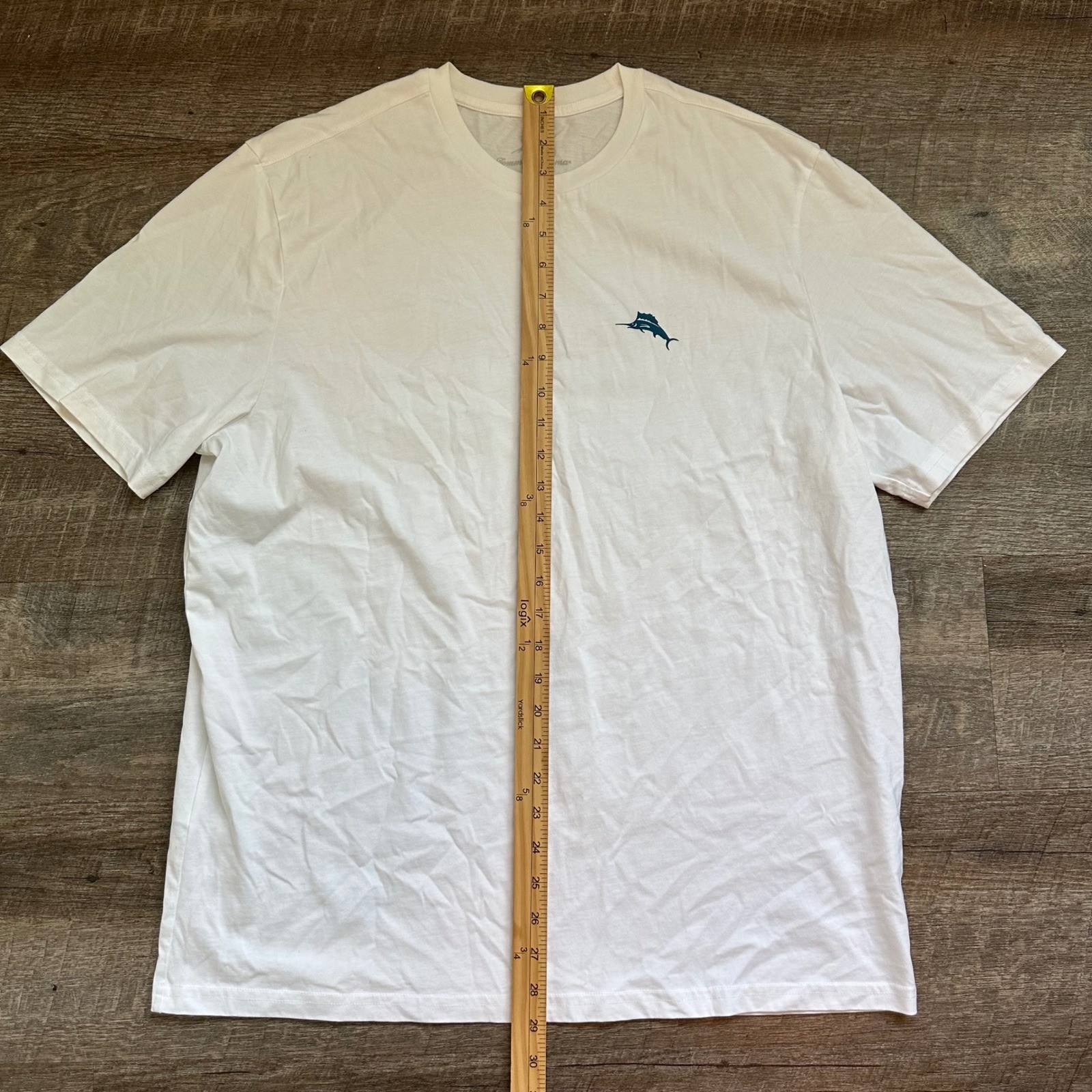 Tommy Bahama Time To Reflect Beach Graphic T-Shirt Large White Palm Tree Back