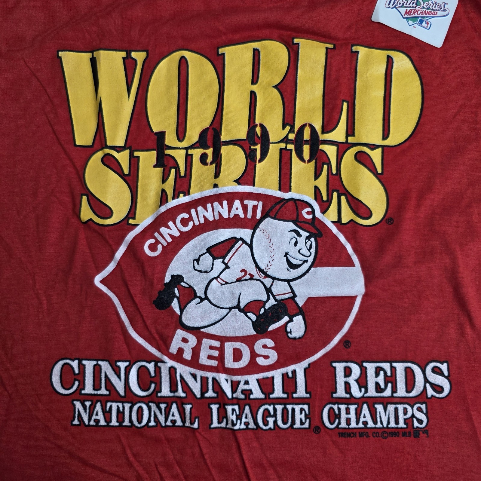 Vintage Cincinnati Reds T-Shirt Mens Large 1990s World Series Single Stitch Red