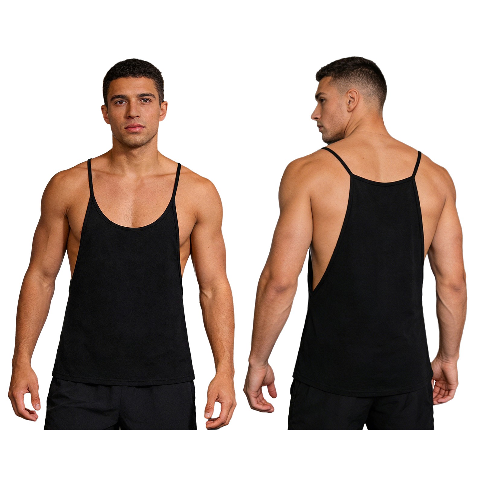 Men’s Tank Top Basic Vest Workout Shirts Gym T-Shirt Mesh Blouse Stripe Casual