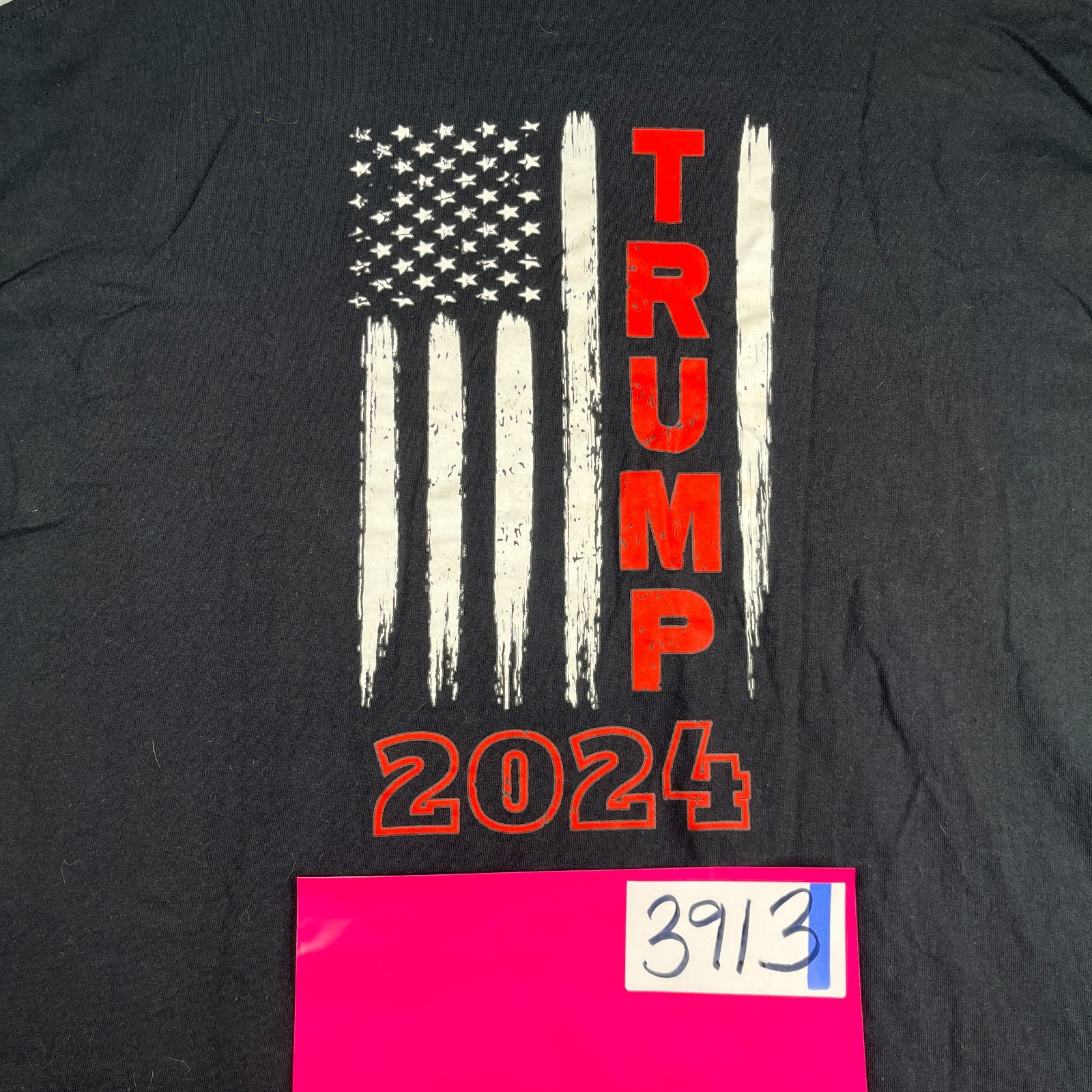 Trump 2024 T Shirt Adult 4XL Black USA Flag Graphic Print Gidan Ultra Cotton Men
