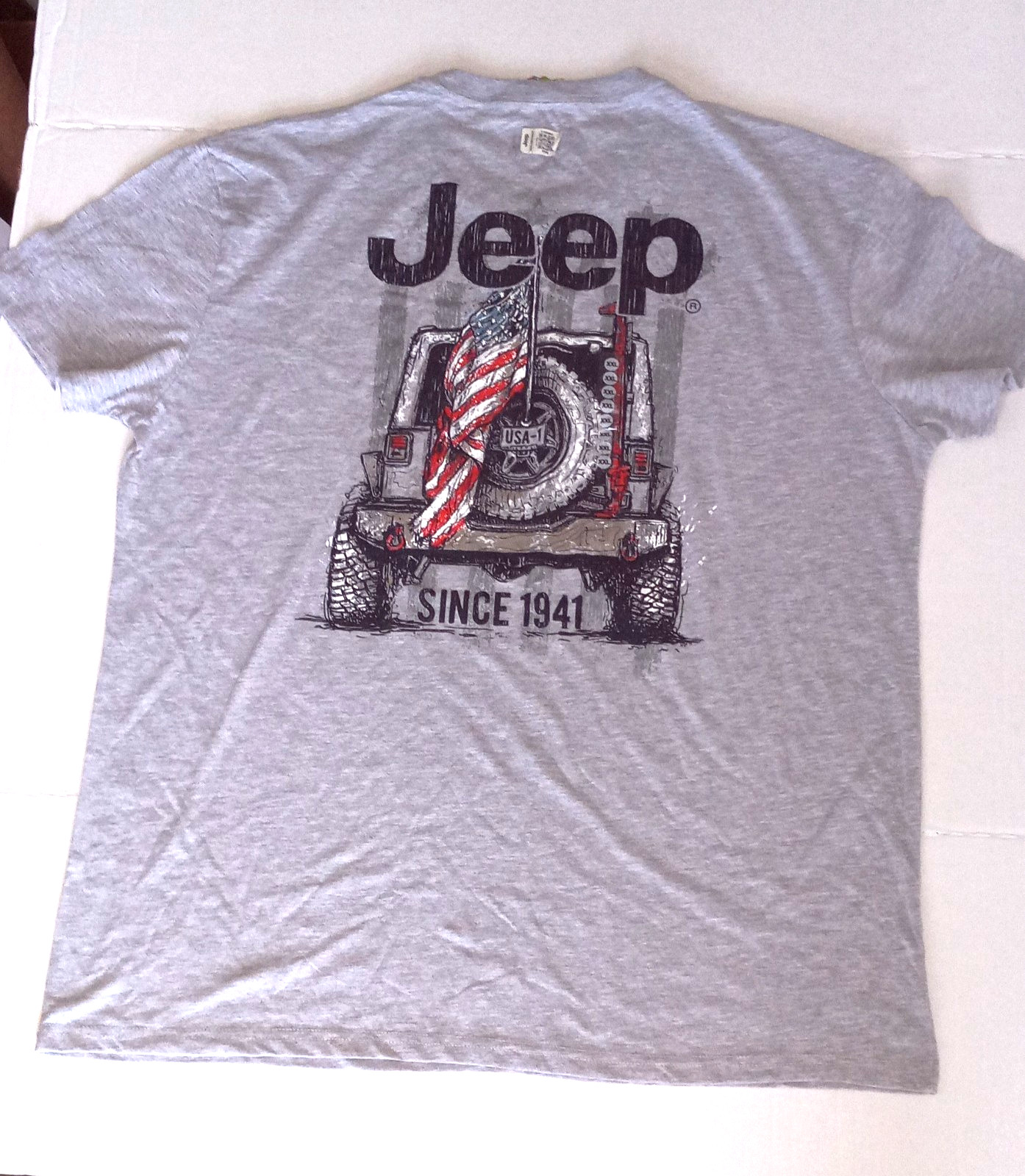 Jeep T-Shirt Mens Sz 2XL – XXL Since 1941 Gray Official Licensed NEW