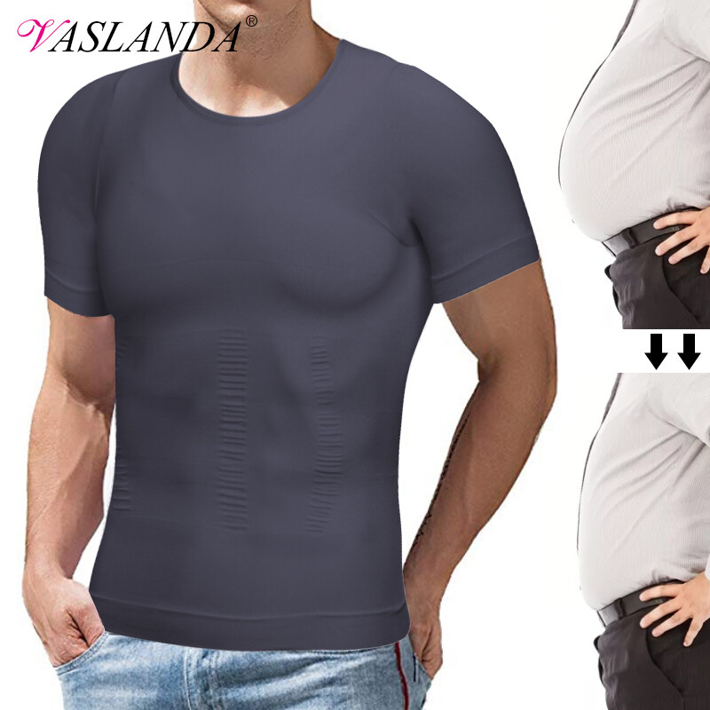 Men’s Slimming T-shirt Weight Loss Body Shaper Tank Tops Chest Compression Shirt