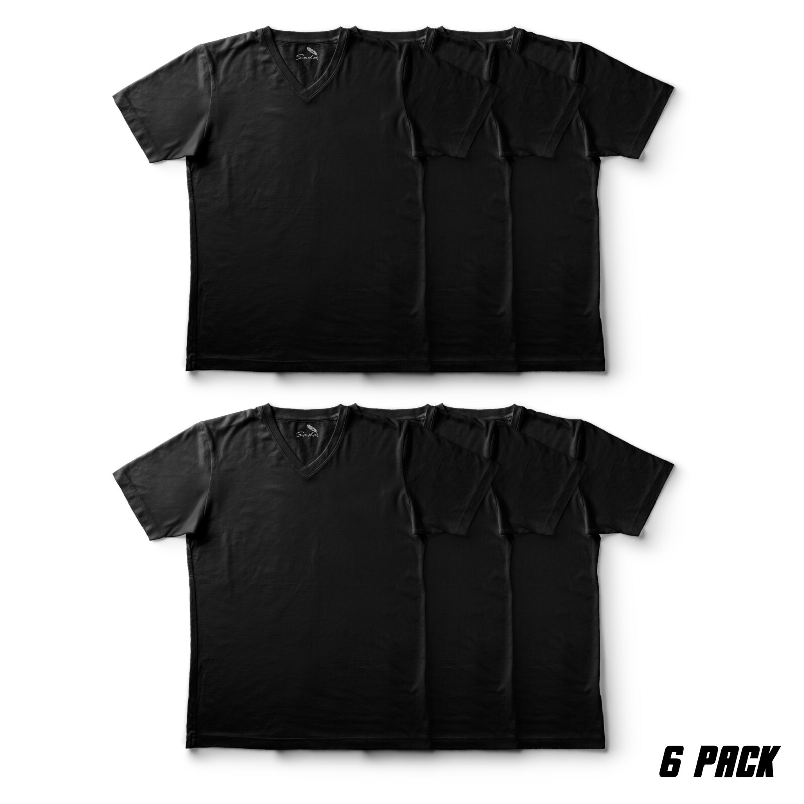 Sada T-Shirts 6 Pack Plain V Neck T Shirts for Men Sizes S-6XL