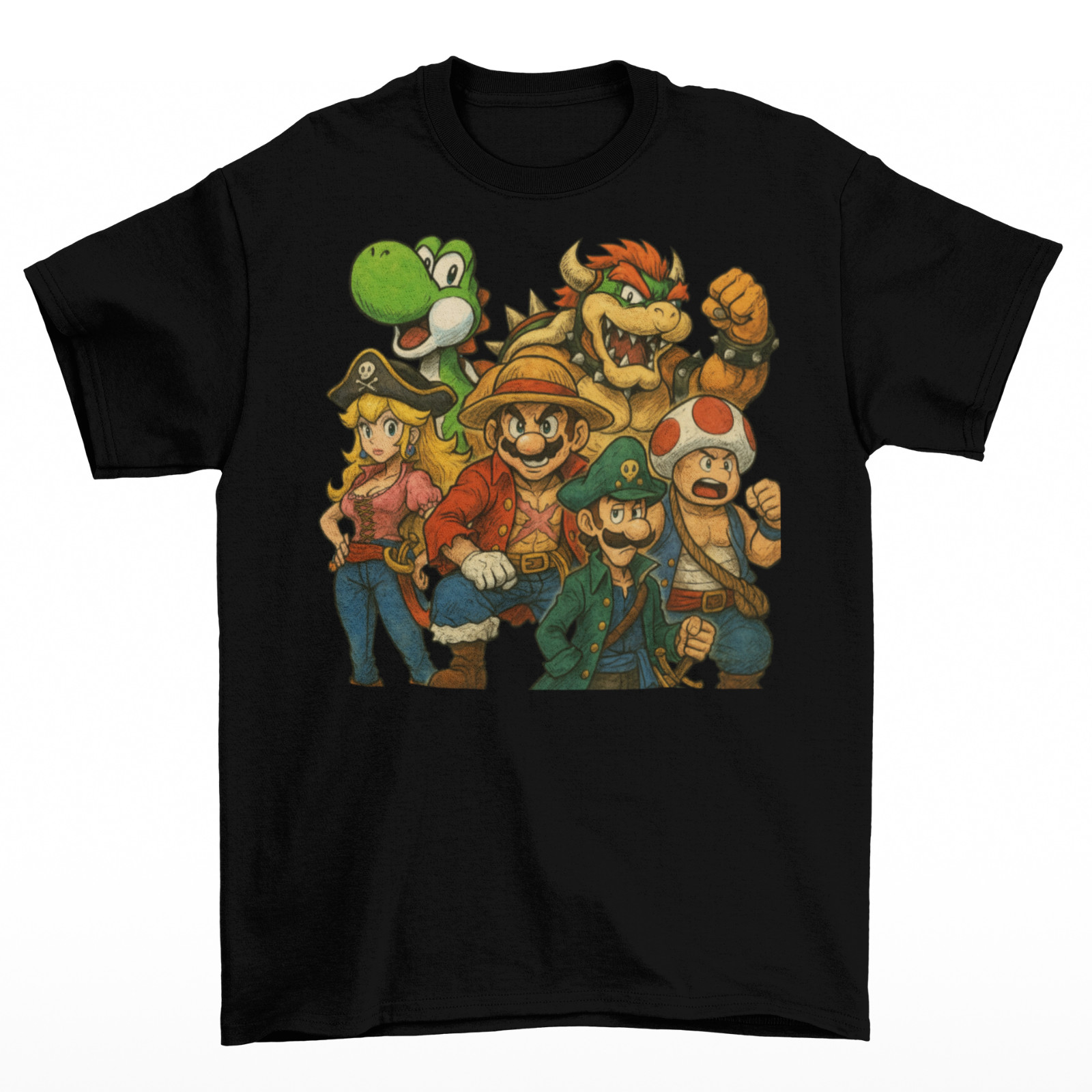 One Piece Mario T-Shirt Unisex Adult Funny Sizes Link Zelda Video Games New