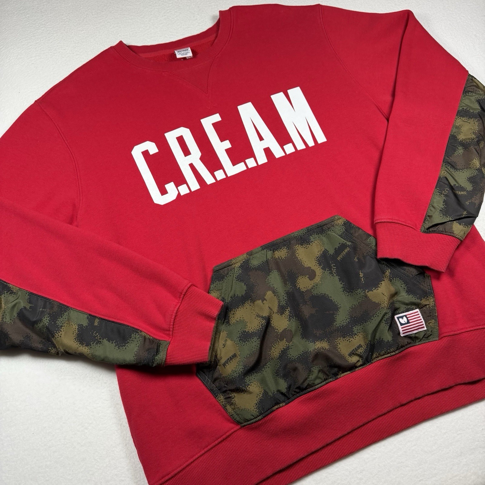 RARE Wu-Tang CREAM Sweatshirt Red Camo Size 2XL Crewneck Wu-Tang Brand Limited