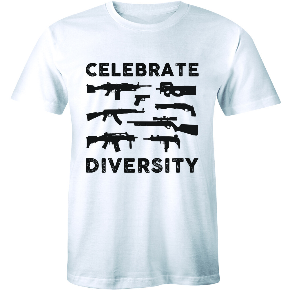 funny Celebrate Diversity Pro Gun T-shirt 2nd Amendment Bullets, AR15 Gun Rights