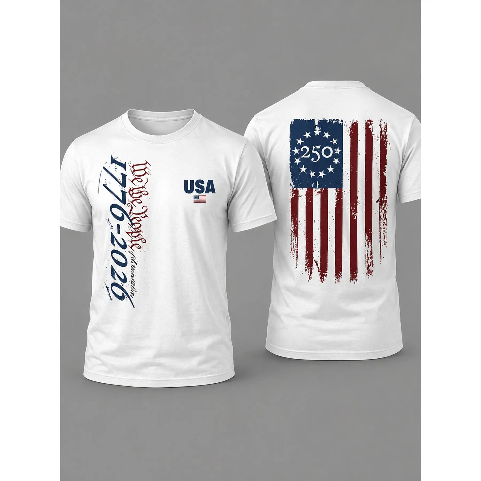 1776-2026 USA 250th Flag Black Unisex Tee, American Heritage Casual Shirt