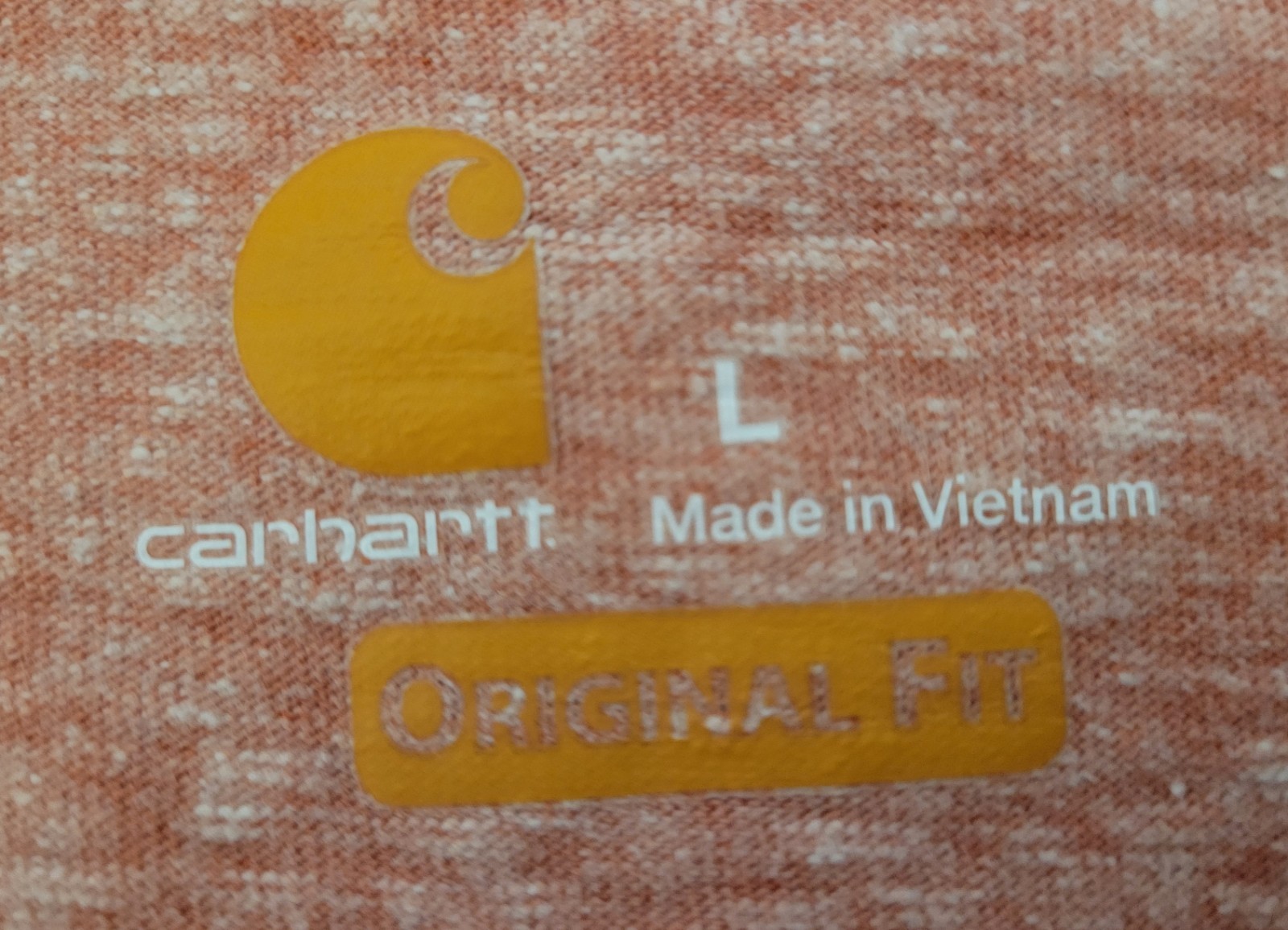 L Carhartt Original Fit K87 O15 Harvest Orange Snow Heather Pocket T-Shirt