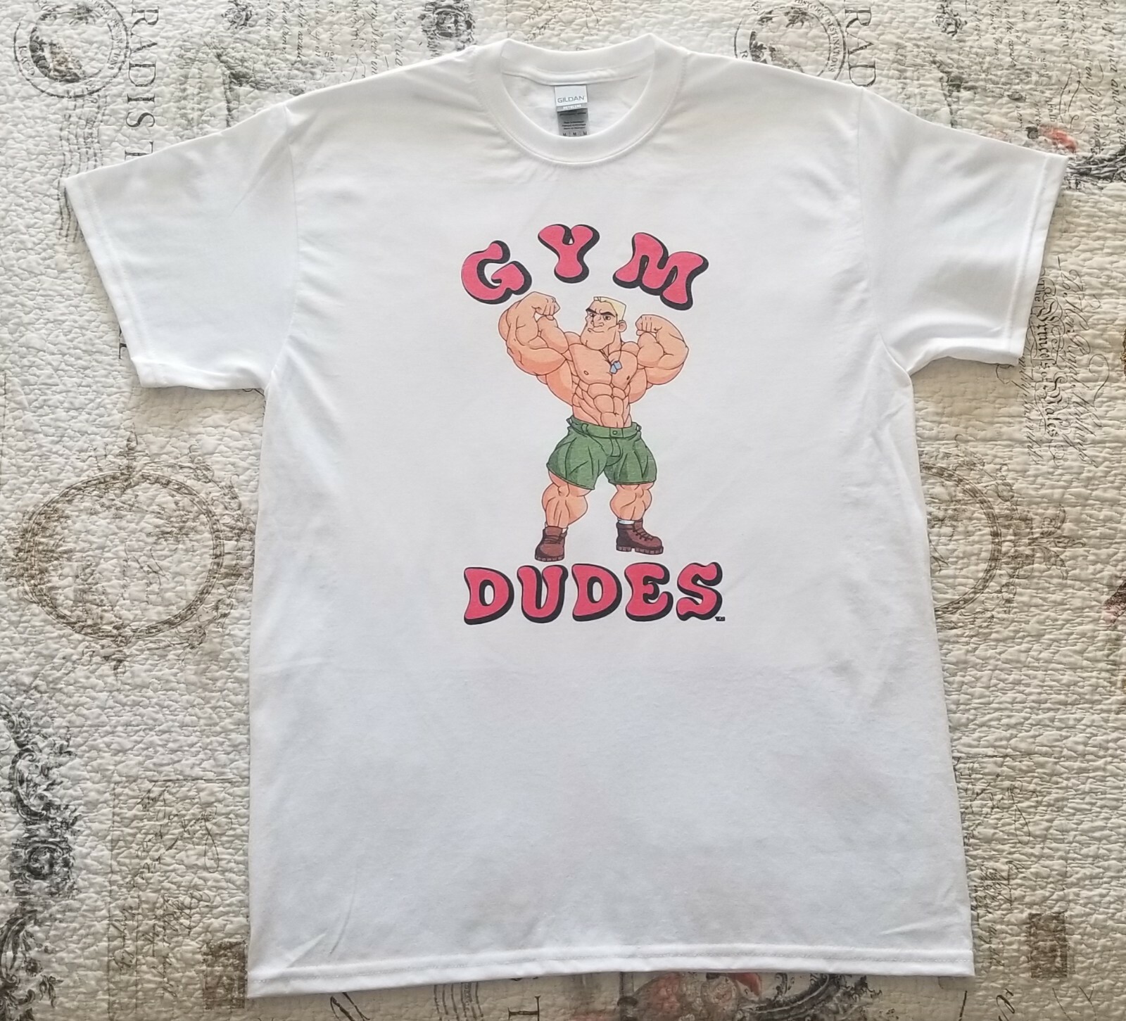 Gym Dudes Old School Bodybuilding Original Army Style Logo Workout Muscle Shirt