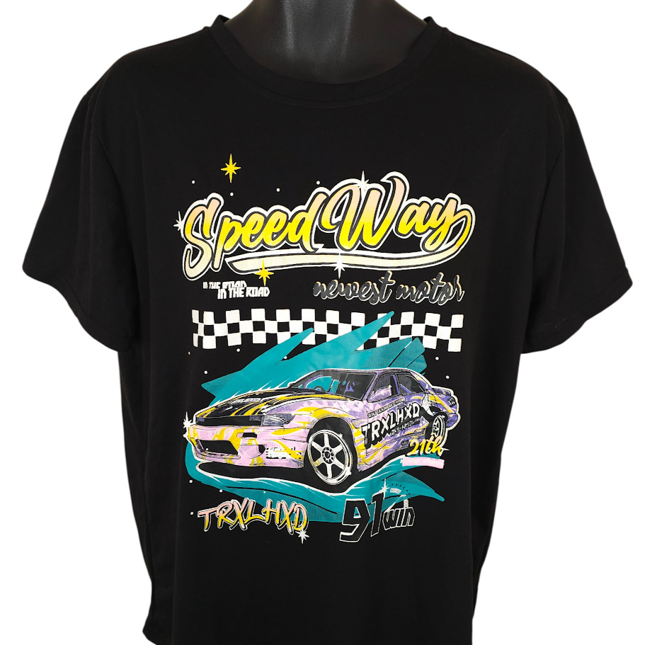 Speedway Racing T Shirt Mens Size Large Black TRXLHXD Retro
