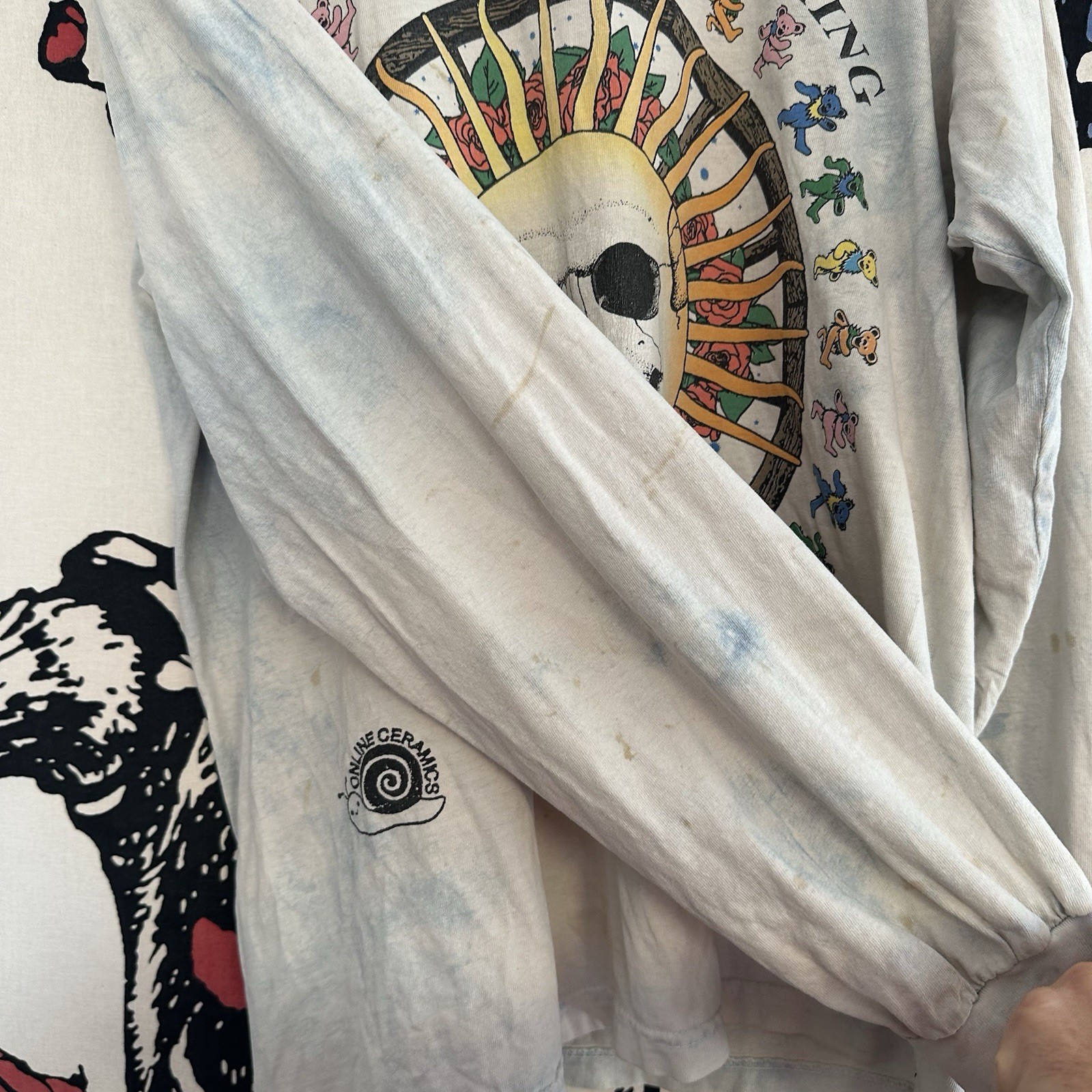 2020 Online Ceramics Grateful Dead Dancing Ring Graphic Tie Dye Long Sleeve M