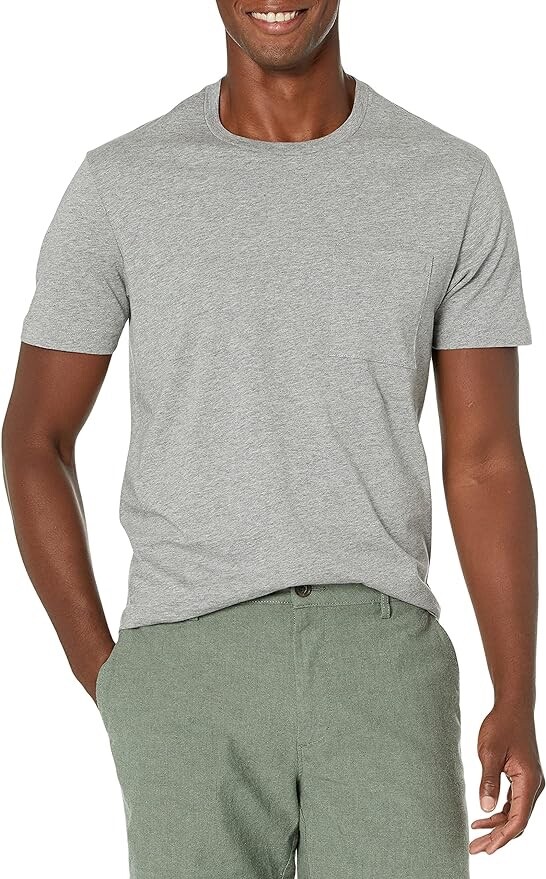 Goodthreads Men’s Slim-Fit Short-Sleeve Cotton Crewneck T-Shirt Dove Gray (M)