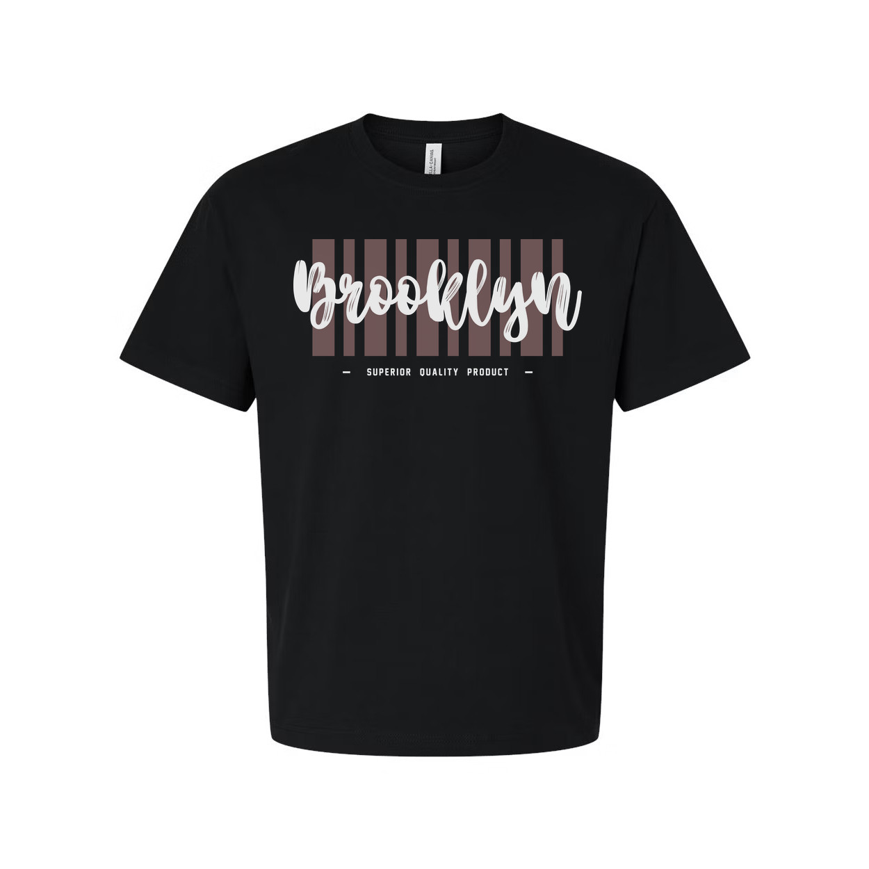 Brooklyn Graphic Tee With Vertical Stripes Unisex Urban T Shirt For Everyday Wea