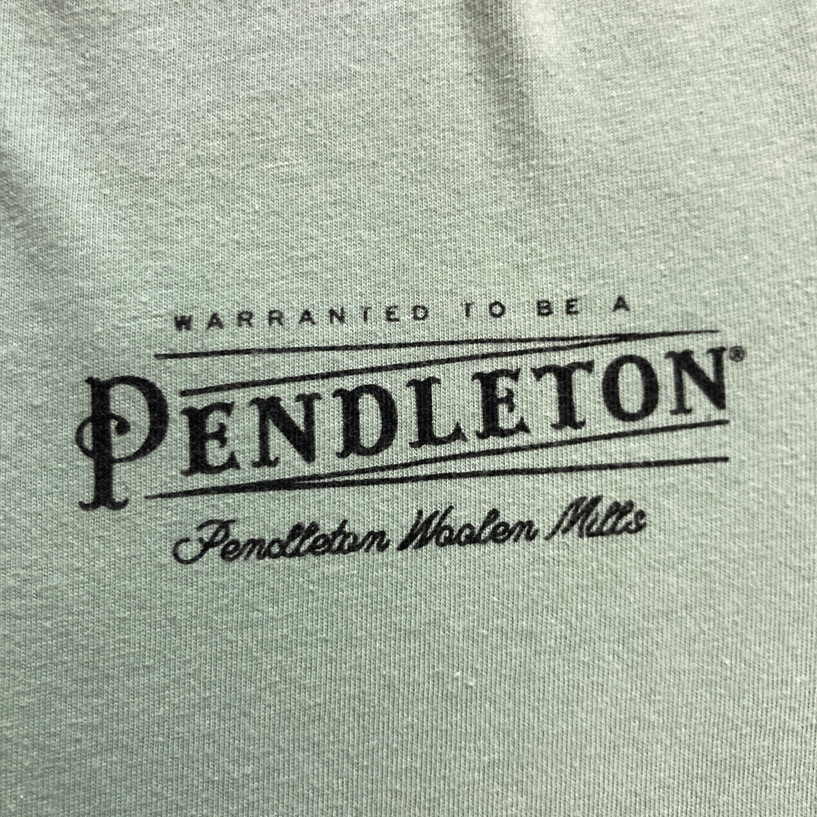 Pendleton Shirt Mens Small Green Vintage Logo Graphic Tee Woolen Mills