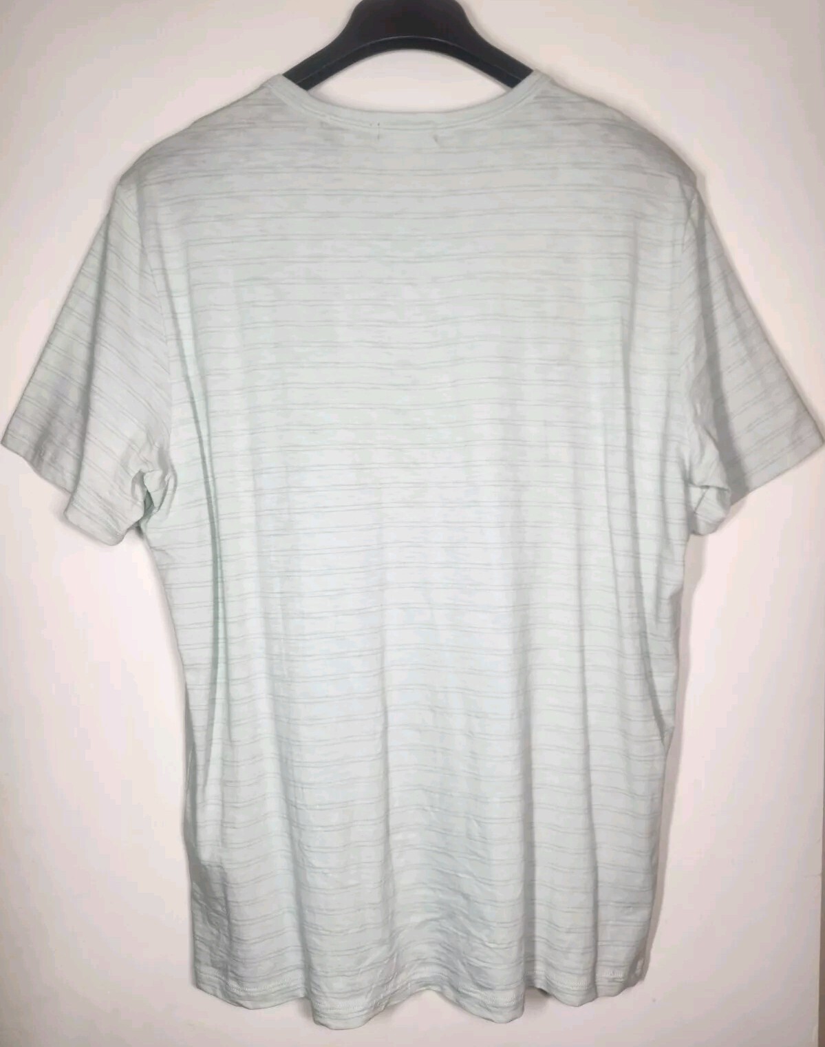 NWT $79 Theory Men’s Microstripe Short Sleeve Crew Tshirt Mint Green Size XL