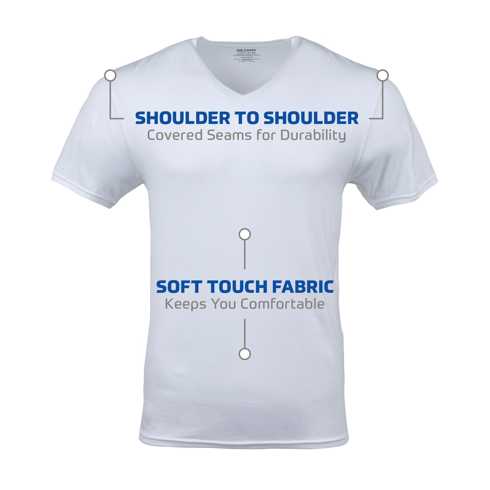 12 pack Mens V Neck Moisture Wicking 100% Cotton T-Shirts,Underwear,2XL White