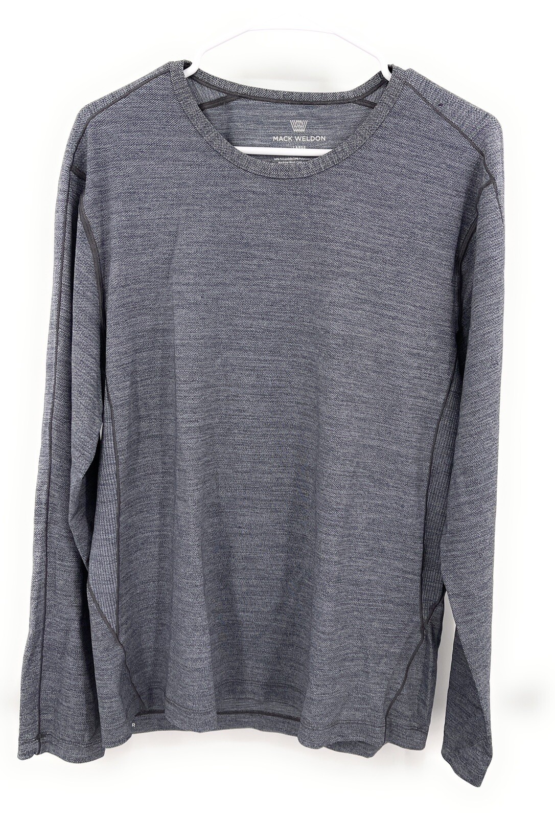 Mack Weldon Mens Gray Long Sleeve Round Neck Athletic T Shirt Size L