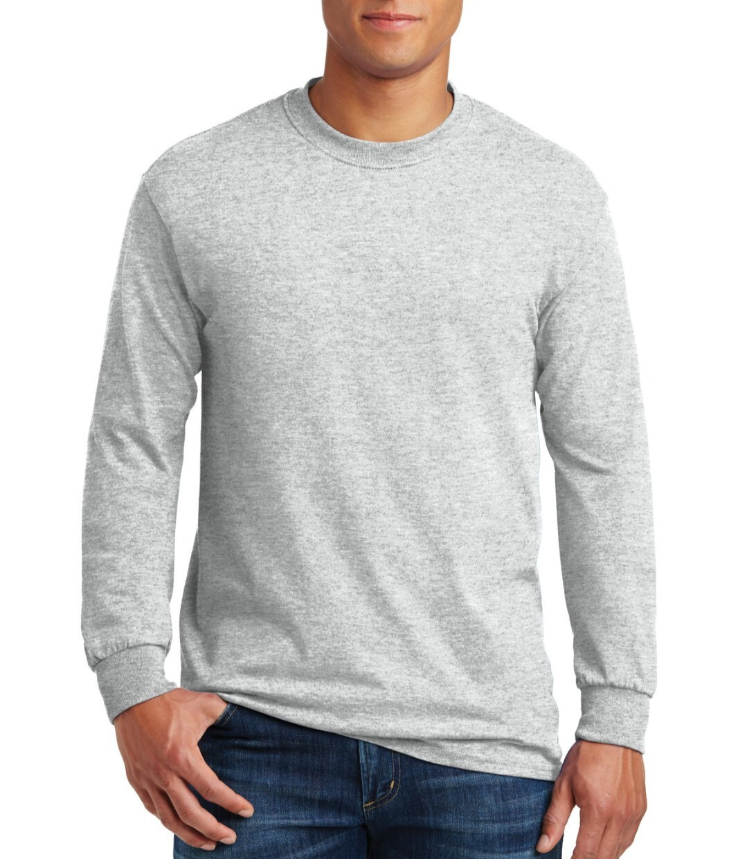 NWOT Lands’ End Men’s XXL Super-T Long-Sleeve T-Shirt Gray Heather 100% Cotton