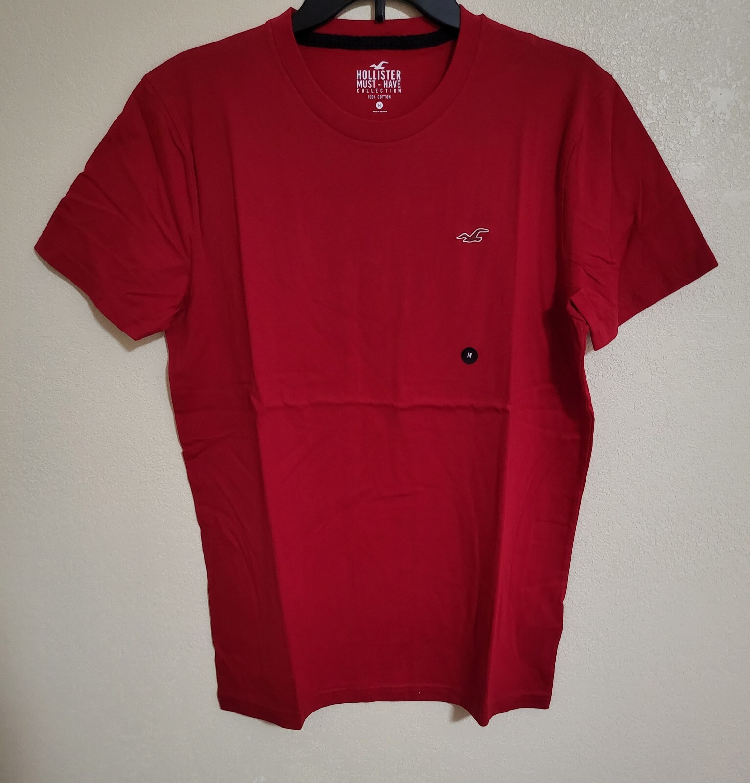 Hollister Men’s Logo Icon Crewneck T-Shirt Short Sleeve Red Size Medium