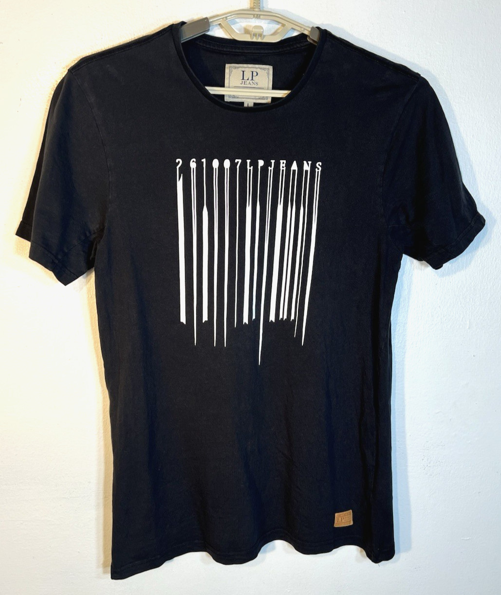 LP Jeans Size Large Black Cotton Short Sleeve Crew Neck Graphic T Shirt