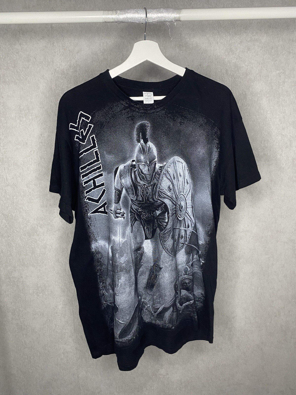 Achilles Mens T Shirt Black Short Sleeve Size Large Greece