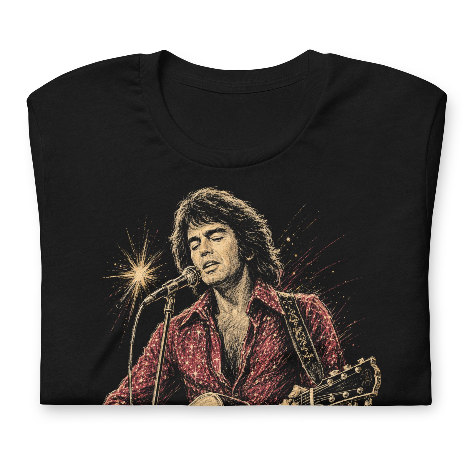 Neil Diamond Tribute T-Shirt Classic Rock Legend Acoustic Guitar Tee XS-5XL