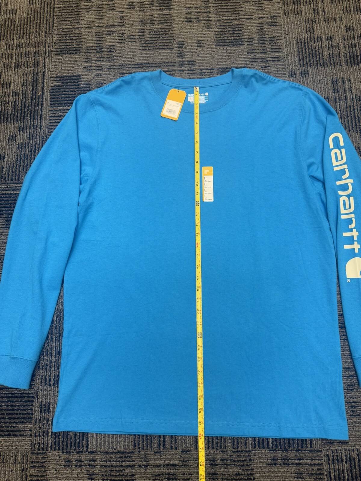 Carhartt Loose Fit Heavyweight Long-Sleeve Logo Sleeve Graphic T-Shirt TK0231-M