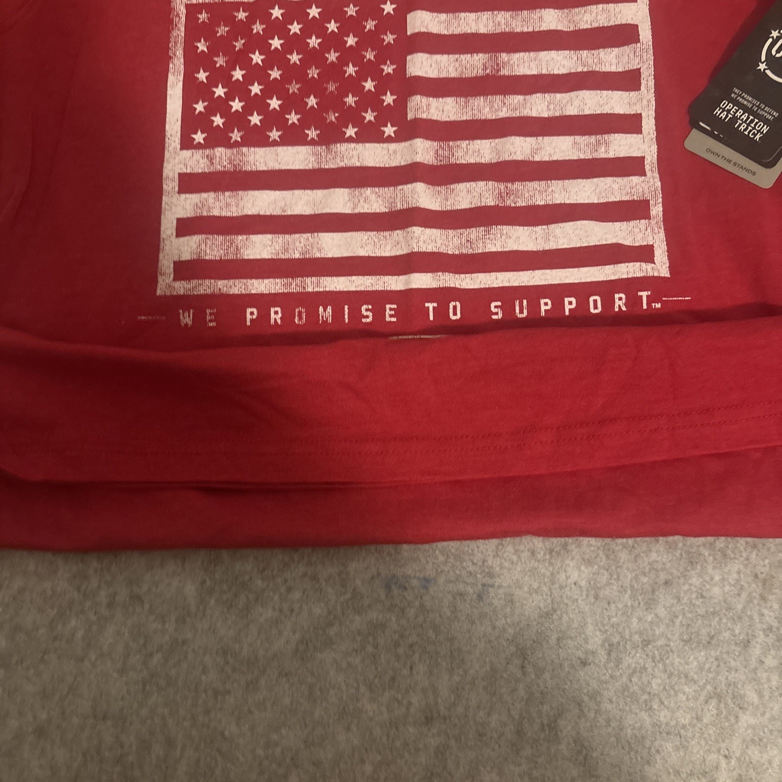 Men’s Colosseum Red OHT Military Appreciation Flag T-shirt Medium Defend/support