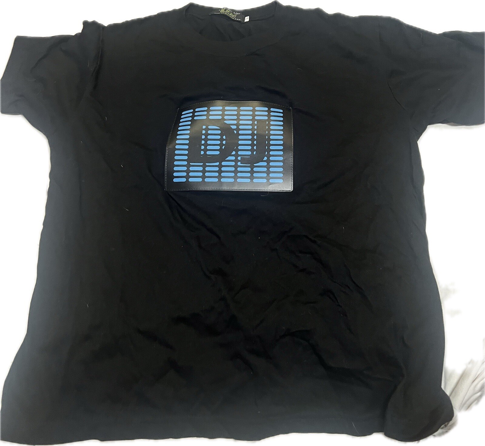 New Sound Activated Light Up Flashing LED Equalizer Blk DJ Rave T-Shirt M