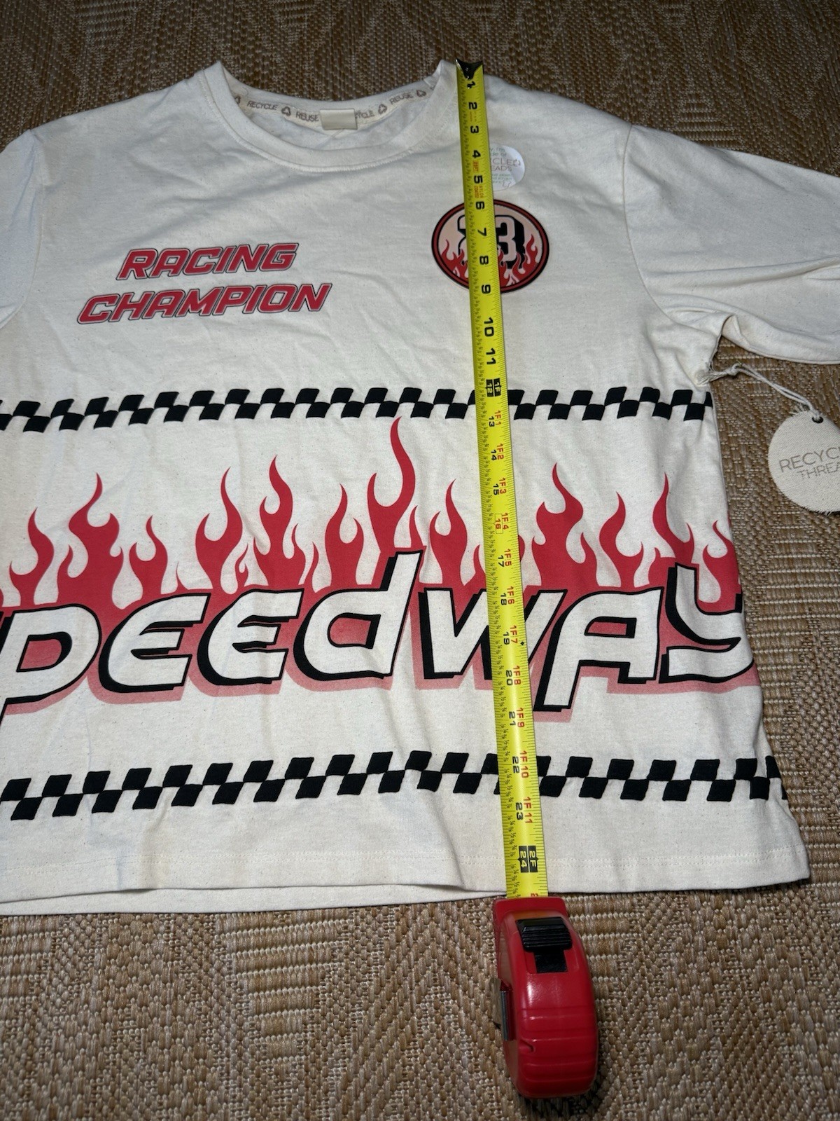 Recycled Threads Men’s NASCAR Racing Graphic Flame Tshirt “Speedway,” Size L,NWT