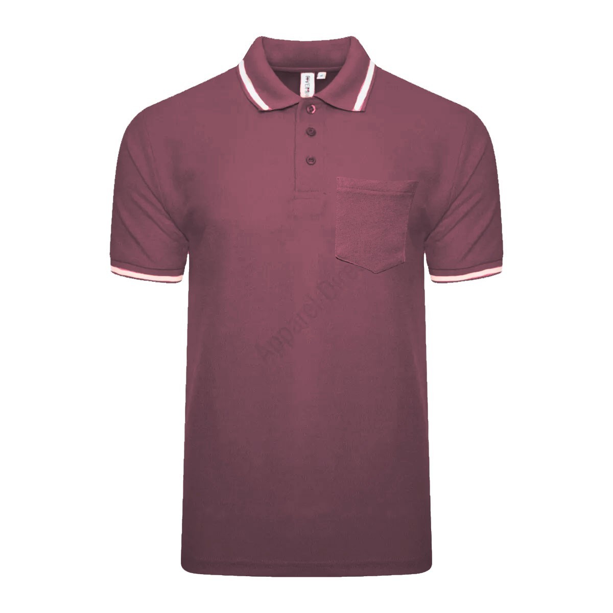 Men’s Polo Short Sleeve Pique Plain Single Tipping Chest Pocket Casual Tee Top