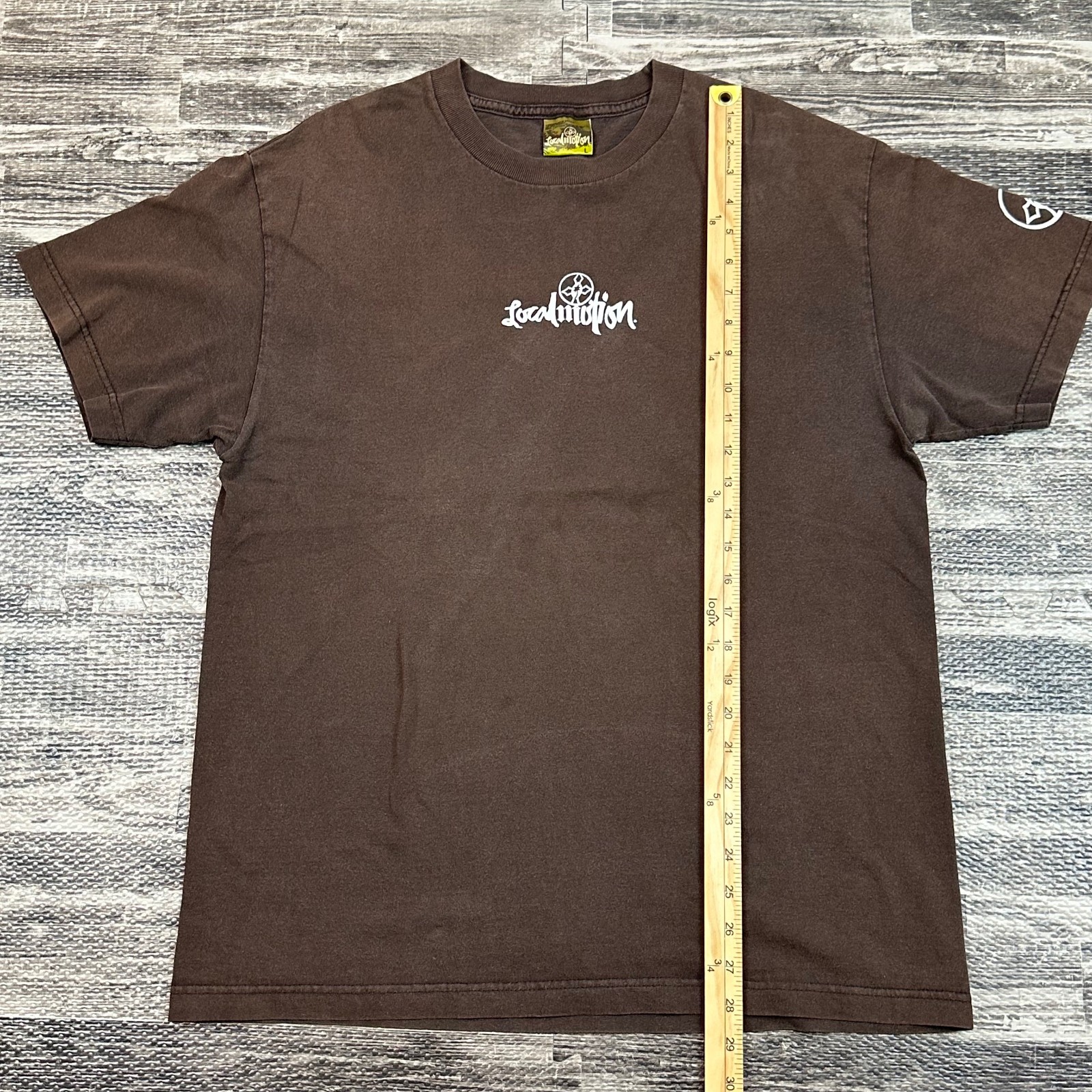 Local Motion Maui Surf Mens Large Vintage Y2K Graphic Print Brown T Shirt Tee