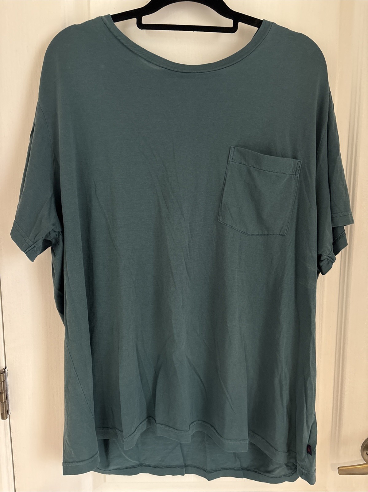 Mens UnTuckit EcoSoft Pocket Tee T Shirt Pima Cotton Crewneck Teal Sz XXX Large