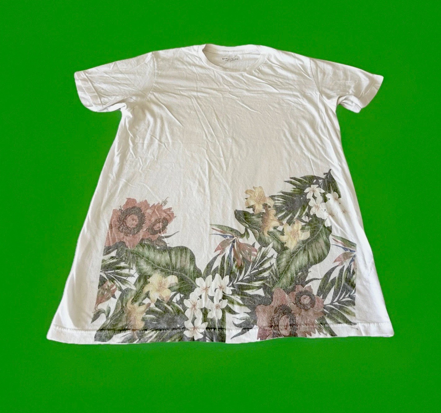 Floral Tropical T-Shirt M Flowers Spring Summer