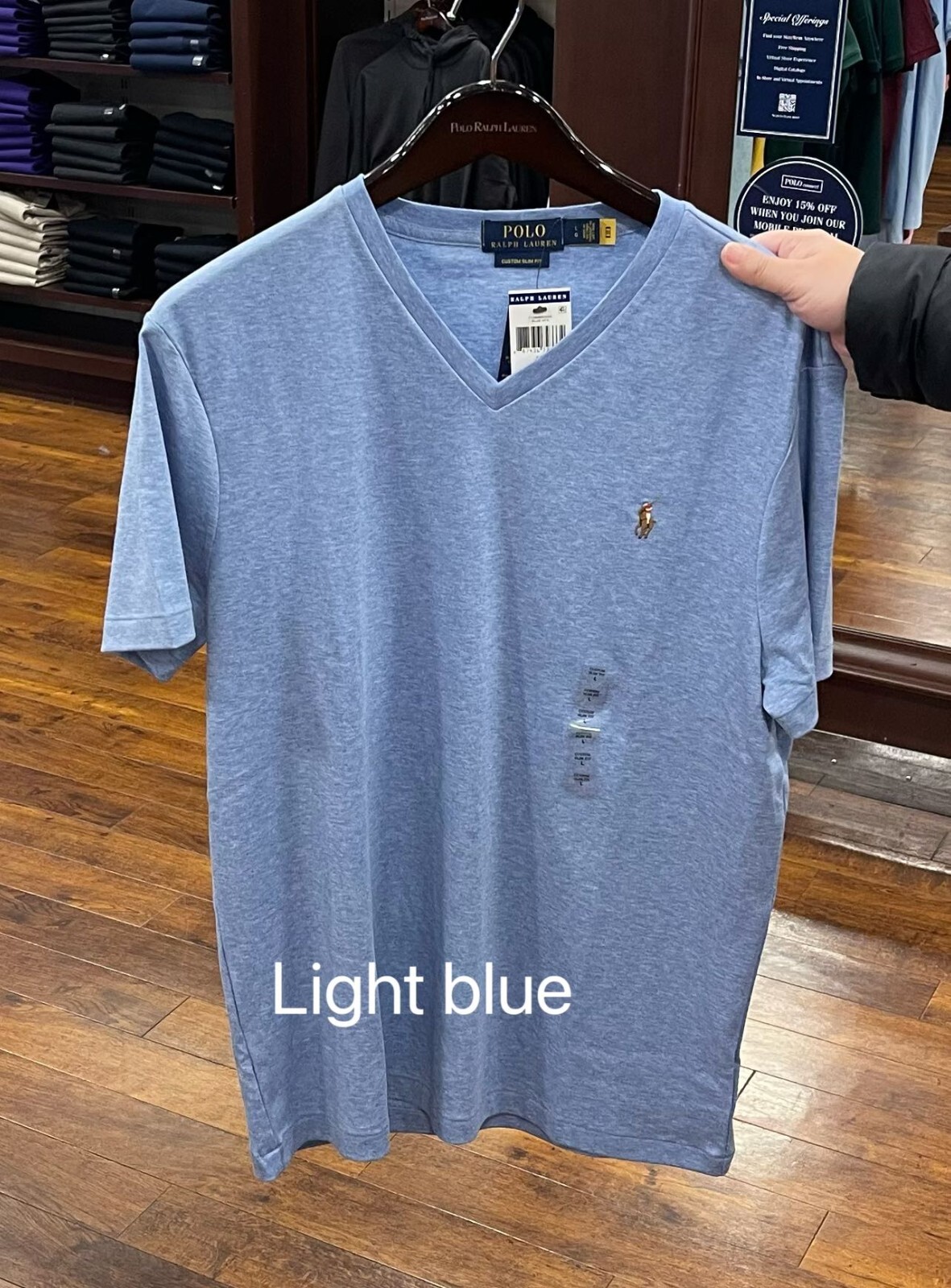 Polo Ralph Lauren Mens V neck short sleeve T shirt- Custom Slim Fit