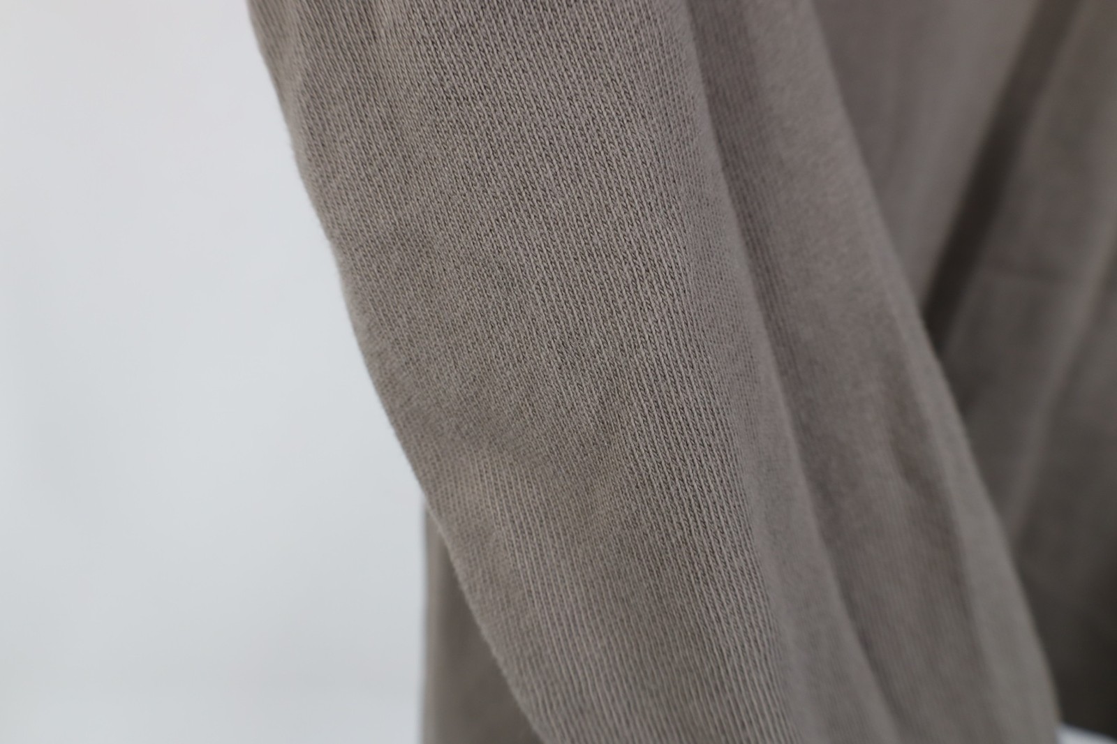 AYR All Year Round Mens Small Blank Cotton Ribbed Knit Long Sleeve T-Shirt Beige