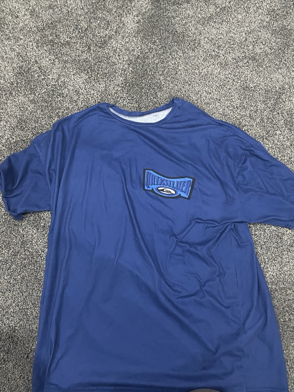 Quiksilver Men’s L Blue Graphic Logo Crew Neck Short Sleeve Lightweight Tee