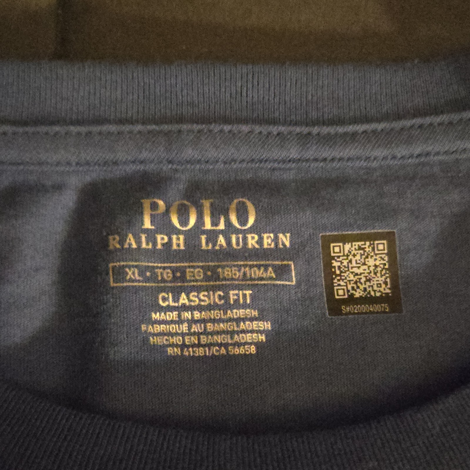Polo Ralph Lauren Men’s Classic Fit Crew Neck Logo T-Shirt Blue Solid XL