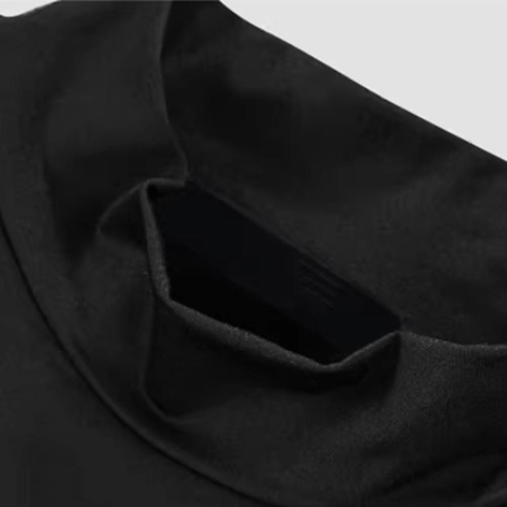 Men’s Regular Fit Short Sleeve T Shirt Half High Collar Solid Color Casual