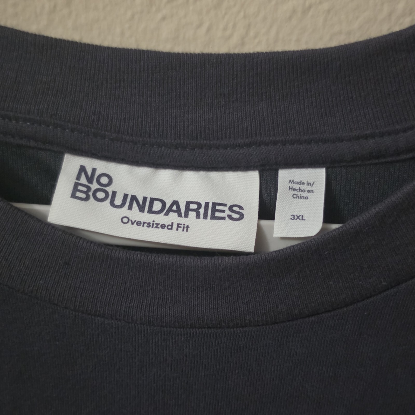No Boundaries Men’s 3XL Gray Solid Oversized Crew Neck Short Sleeve Tee