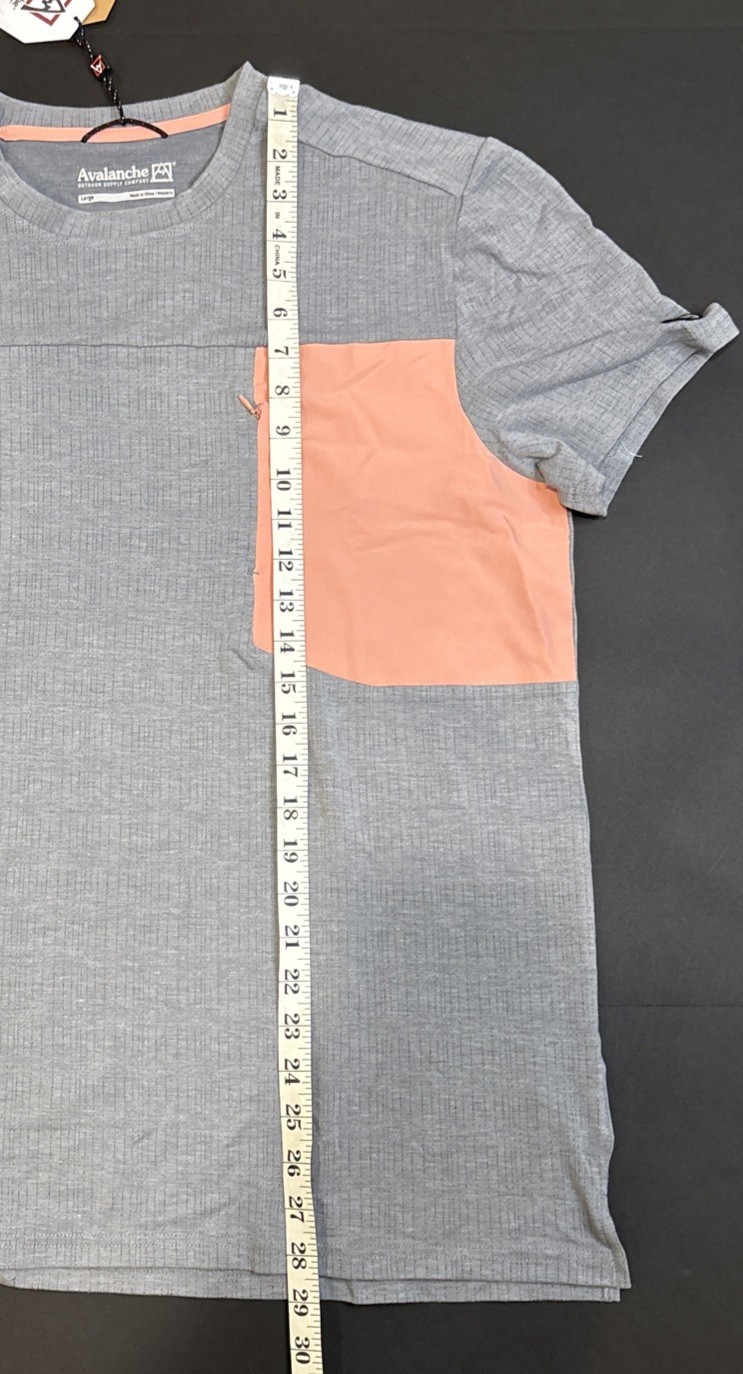 Avalanche Outdoor Mens T-shirt Grey Soft Stretch Quick Dry Size Large