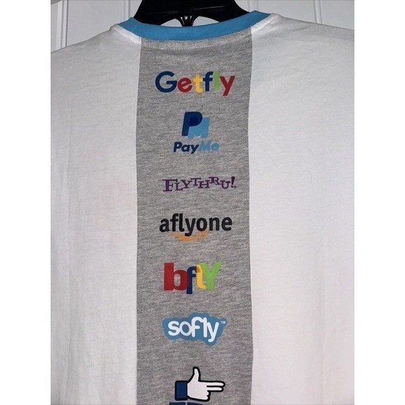 Born Fly T-Shirt Mens Large White Grey Colorblock Social Media Parody Streetwear