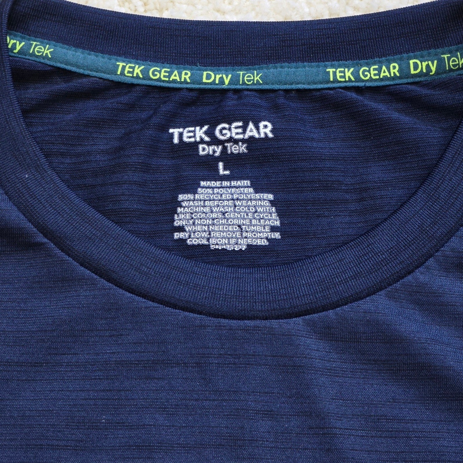 Tek Gear Dry Tek Navy Performance Wicking Tee Men’s Large