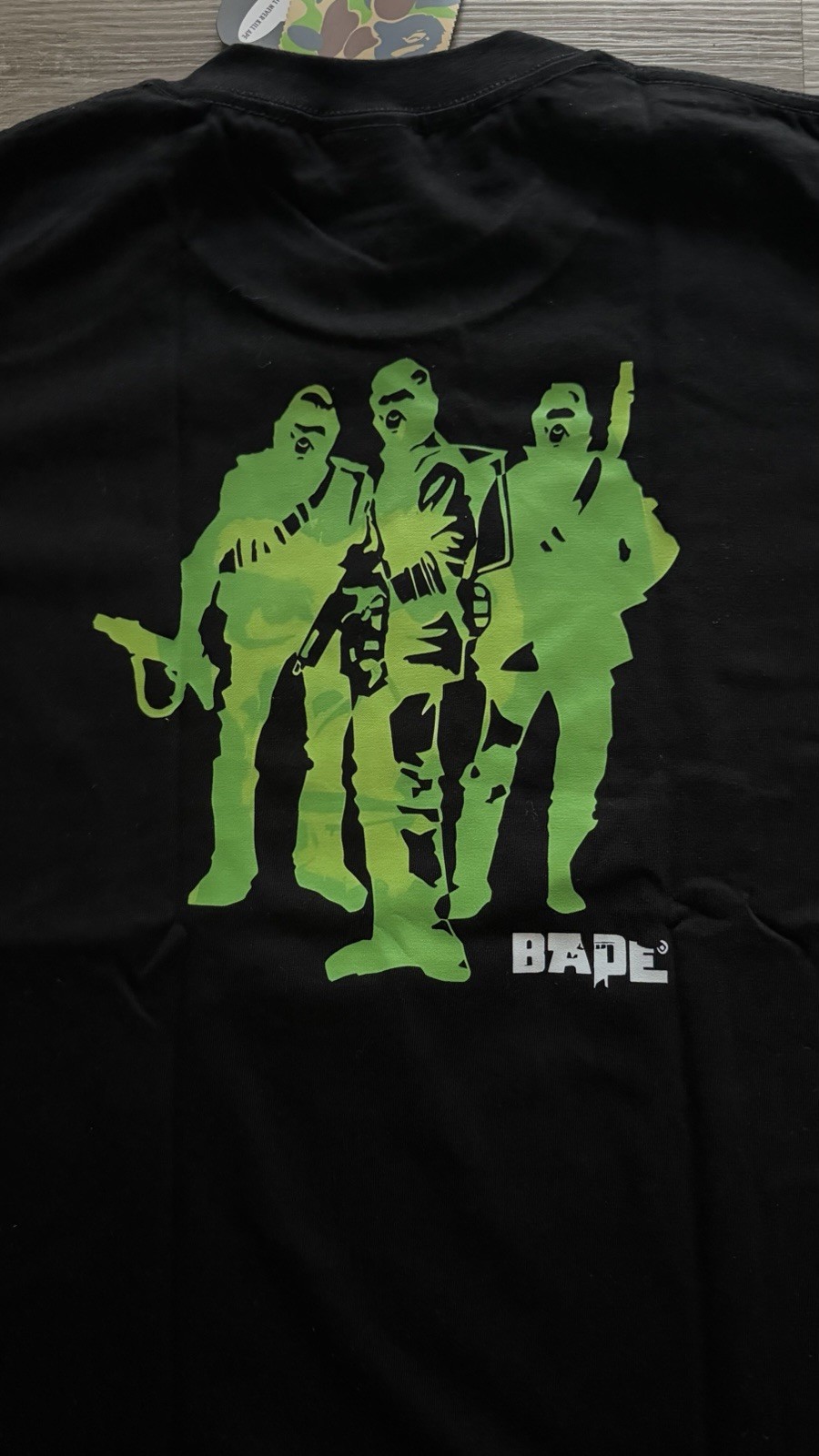 A Bathing Ape BAPE Men’s Black Graphic Logo Print Crew Neck T-Shirt Size M