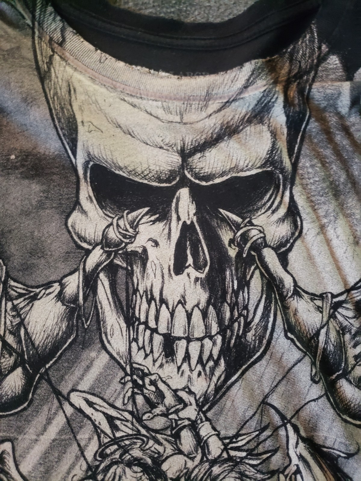 vintage XL Affliction Puppet Master t-shirt skeleton god and devil.
