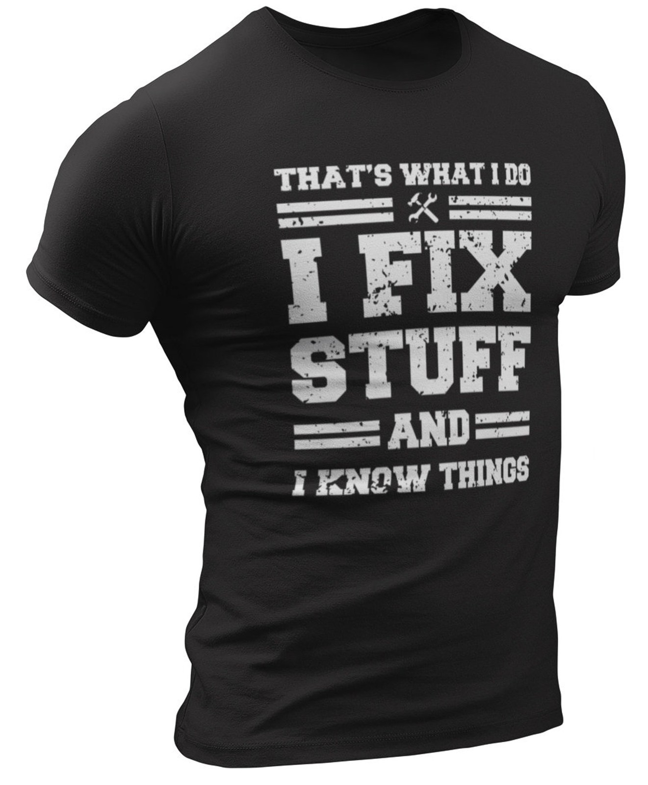 Funny Mechanic I Fix Stuff And Know Things Gift Shirt Humor Mechanic T-Shirt
