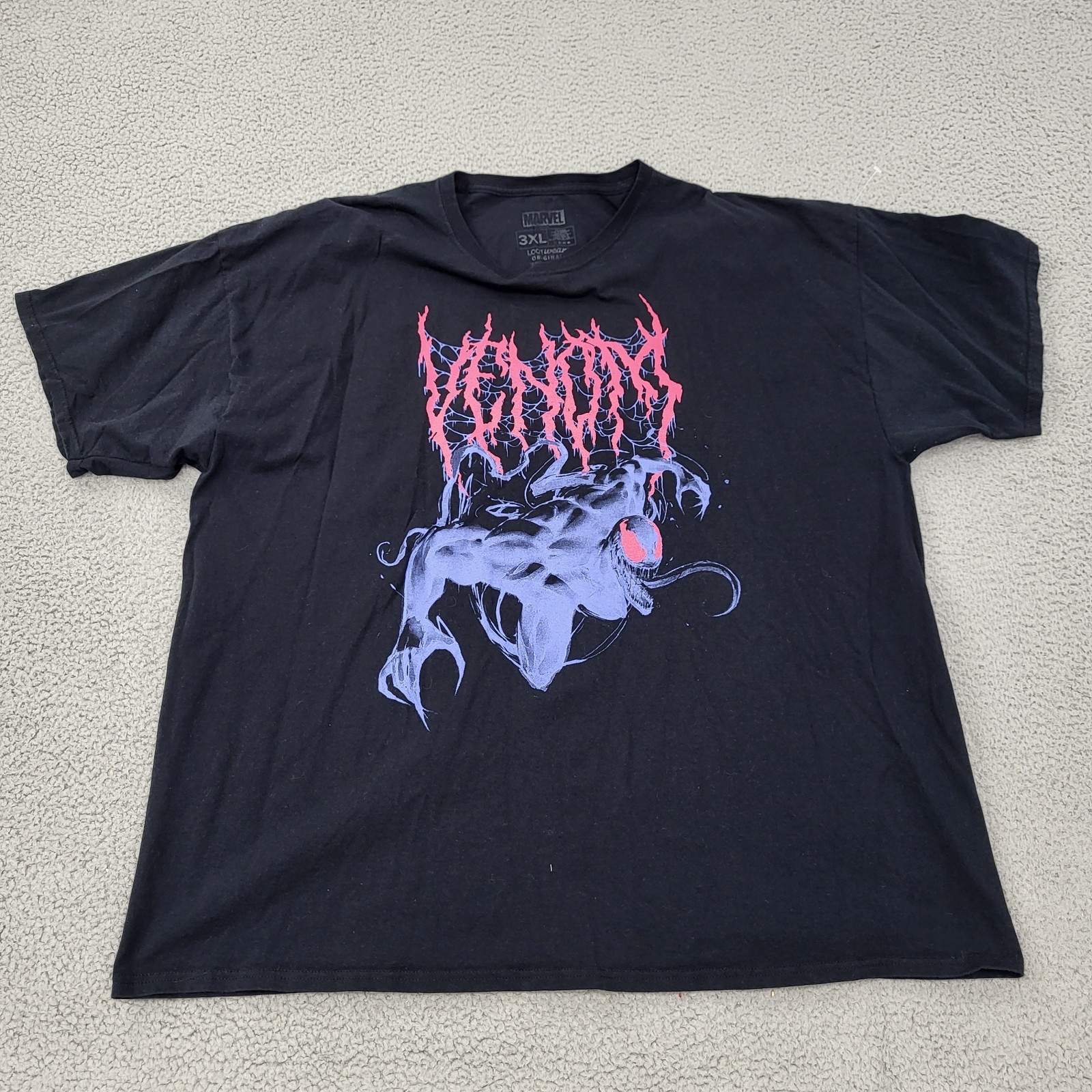 Marvel Venom Shirt Mens 3XL XXXL Black Graphic Lootwear