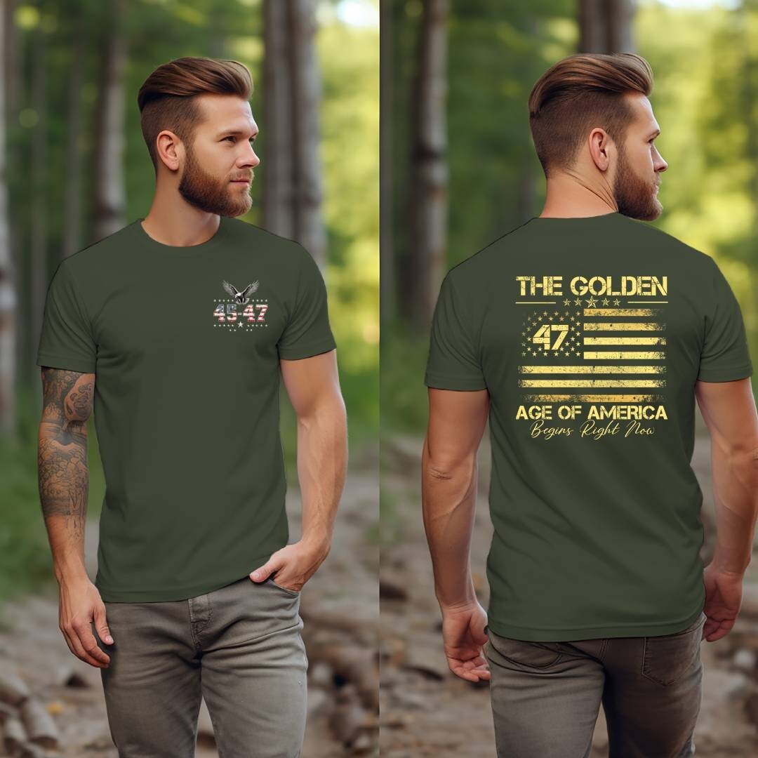 Trump Vance 2024 The Golden Age of America Great MAGA Golf 45 47 Eagle T-Shirt