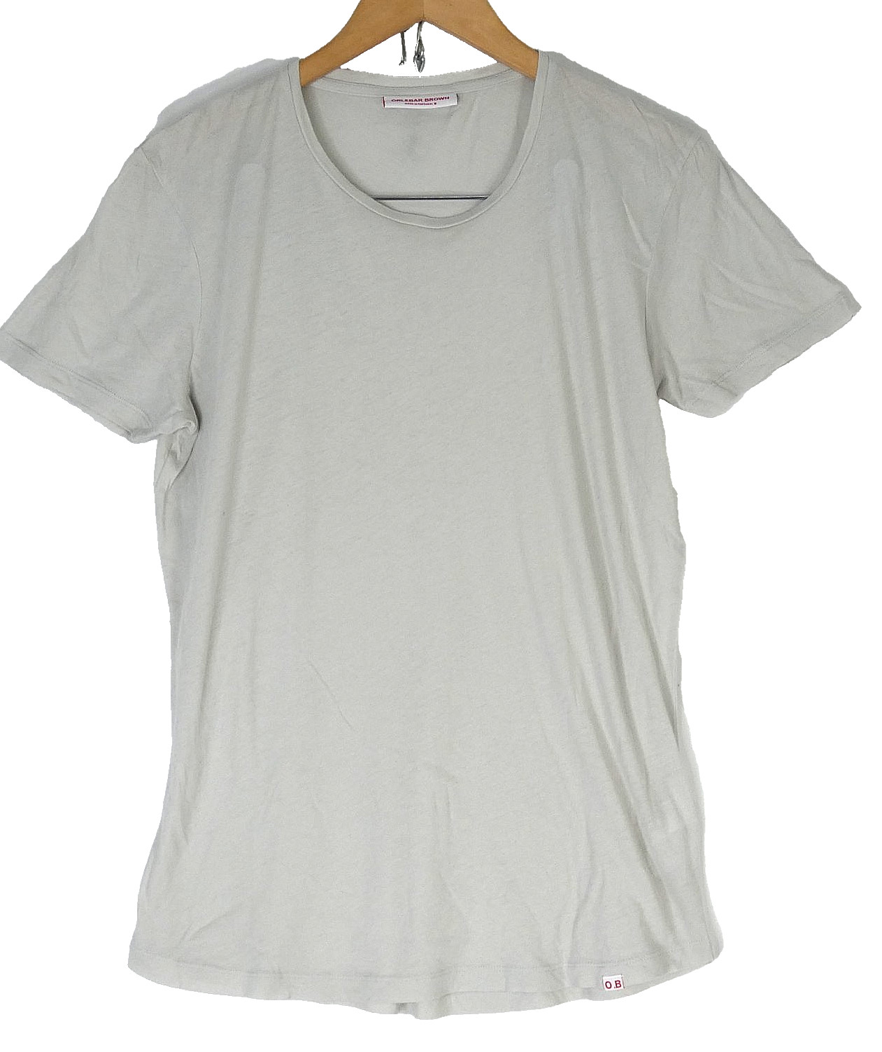 Orlebar BrowT Shirt Light Grey n Crew Neck Luxury Basics Cotton Size S
