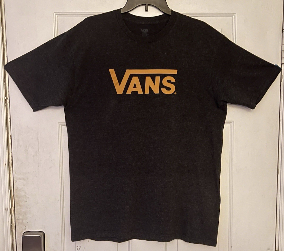 Vans Heather Gray Gold Logo T-Shirt Men’s Size Large